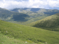 Вид с перевала на долину Большого Она и шоссе Абаза - Ак-Довурак